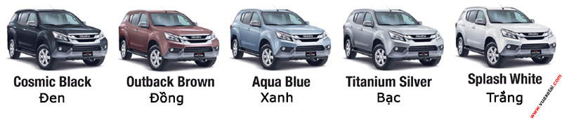 isuzu mu x colors
