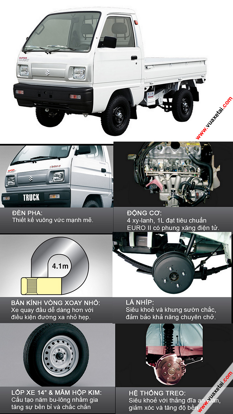 ngoại thất xe tải suzuki carry truck 5 tạ cứng cáp nhỏ gọn