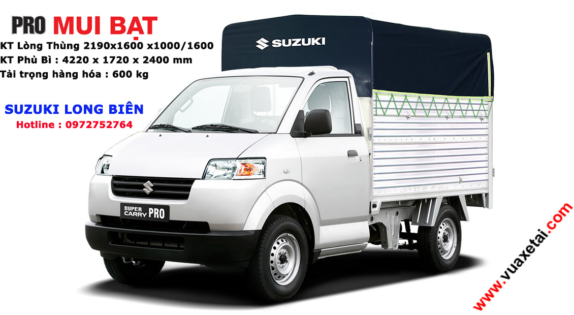 xe tải suzuki 7 tạ carry pro th&ugrave;ng mui bạt