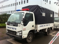 Xe tải Isuzu 1T4 QKR55F Thùng cảnh sát có bửng nâng hạ